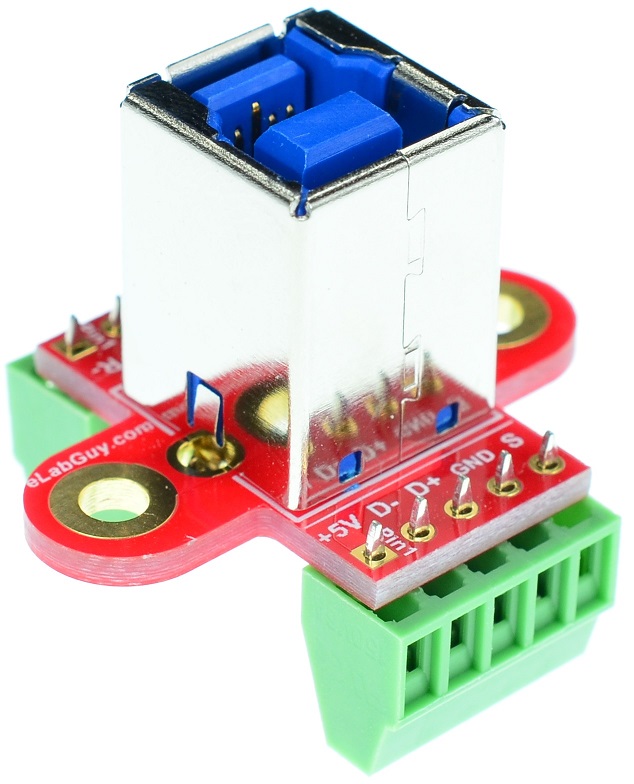 USB 3.0 Type B Female Connector Breakout Board Vertical